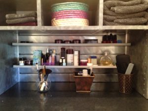 disorganized bathroom